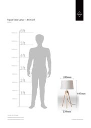 Orsina Tripod Table Lamp with White Fabric Shade, Natural Wood Legs, EU Plug - thumbnail 2