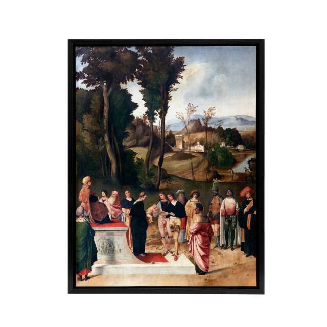 "Artery8 Giorgione Moses Undergoing Trial by Fire Framed Canvas Wall Art Print - Size: W12"" x H16""" - image 1
