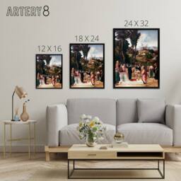 "Artery8 Giorgione Moses Undergoing Trial by Fire Framed Canvas Wall Art Print - Size: W12"" x H16""" - thumbnail 4