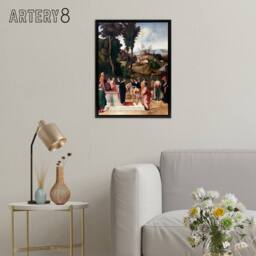 "Artery8 Giorgione Moses Undergoing Trial by Fire Framed Canvas Wall Art Print - Size: W12"" x H16""" - thumbnail 3