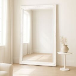 Agenzia 14 Extra Large Antique White Ornate Leaner Wall Mirror - Size: XL