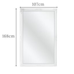 Agenzia 14 Extra Large Antique White Ornate Leaner Wall Mirror - Size: XL - thumbnail 4