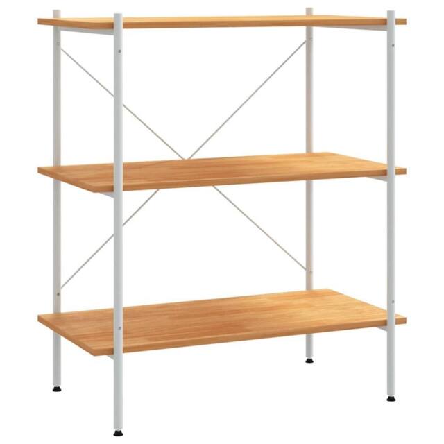 Berkfield Home 3-Tier Shelving Unit White & Oak 80x40x92 cm - Size: 80 x 40 x 92 cm - image 1