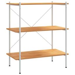 Berkfield Home 3-Tier Shelving Unit White & Oak 80x40x92 cm - Size: 80 x 40 x 92 cm