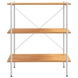 Berkfield Home 3-Tier Shelving Unit White & Oak 80x40x92 cm - Size: 80 x 40 x 92 cm - thumbnail 3