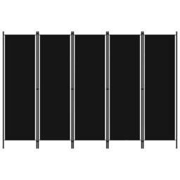 Berkfield Home 5-Panel Room Divider Black 250x180 cm - thumbnail 2