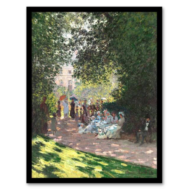 "Artery8 Monceau Park in the Afternoon Monet Vintage Framed Wall Art Print in Green - Size: W12"" x H16""" - image 1