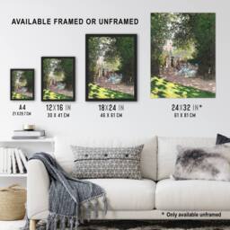 "Artery8 Monceau Park in the Afternoon Monet Vintage Framed Wall Art Print in Green - Size: W12"" x H16""" - thumbnail 3