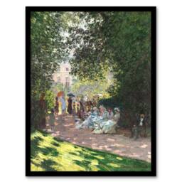 "Artery8 Monceau Park in the Afternoon Monet Vintage Framed Wall Art Print in Green - Size: W12"" x H16""" - thumbnail 1