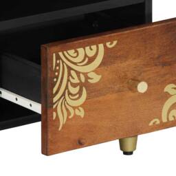 Berkfield Home TV Cabinet 100x33x46 cm Solid Wood Mango in Brown - Size: 100 x 33 x 46 cm - thumbnail 7