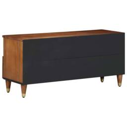 Berkfield Home TV Cabinet 100x33x46 cm Solid Wood Mango in Brown - Size: 100 x 33 x 46 cm - thumbnail 5