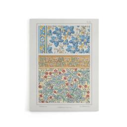 "Artery8 Geranium Flower Canvas Wall Art Print Vintage Floral Verneuil in Black - Size: W18"" x H24""" - thumbnail 1