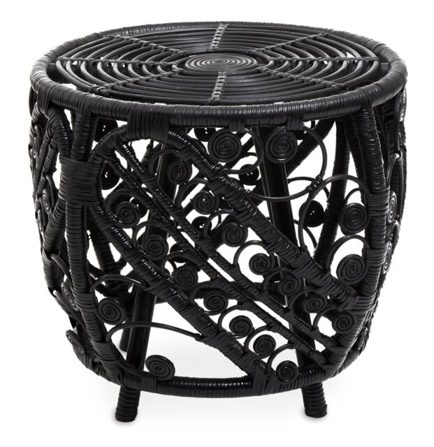 Orsina Chic Design Black Natural Rattan Side Table, Versatile Coffee Table, Sturdy & Stable Table For Living Room - image 1