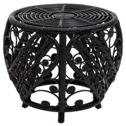 Orsina Chic Design Black Natural Rattan Side Table, Versatile Coffee Table, Sturdy & Stable Table For Living Room - thumbnail 2
