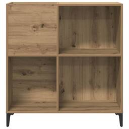 Berkfield Home Record Cabinet Artisan Oak 84.5x38x89 cm Engineered Wood in Brown - thumbnail 4