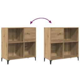 Berkfield Home Record Cabinet Artisan Oak 84.5x38x89 cm Engineered Wood in Brown - thumbnail 7