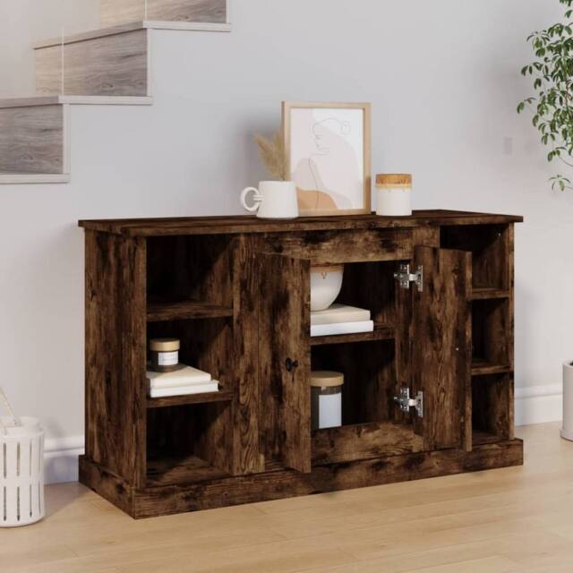 Berkfield Home Sideboard Smoked Oak 100x35.5x60 cm Engineered Wood in Brown - image 1
