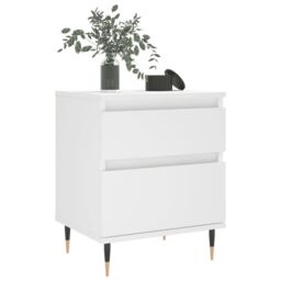 Berkfield Home Bedside Cabinet White 40x35x50 cm Engineered Wood - Size: 40 x 35 x 50 cm - thumbnail 4