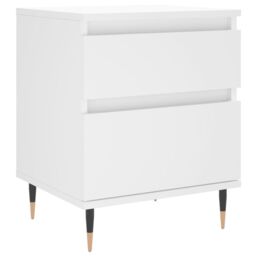 Berkfield Home Bedside Cabinet White 40x35x50 cm Engineered Wood - Size: 40 x 35 x 50 cm - thumbnail 2