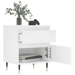 Berkfield Home Bedside Cabinet White 40x35x50 cm Engineered Wood - Size: 40 x 35 x 50 cm - thumbnail 3
