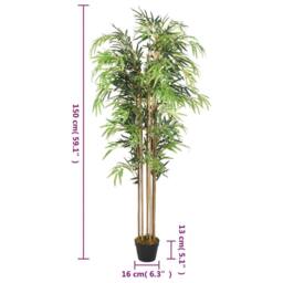 Berkfield Home Artificial Bamboo Tree 1095 Leaves 150 cm Green - thumbnail 4