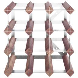 Berkfield Home Beautiful Wine Rack for 12 Bottles Brown Solid Wood Pine - thumbnail 4