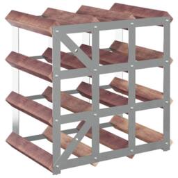 Berkfield Home Beautiful Wine Rack for 12 Bottles Brown Solid Wood Pine - thumbnail 6