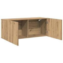 Berkfield Home TV Cabinet Wall-mounted Artisan Oak 100x30x41 cm in Brown - Size: 100 x 30 x 41 cm - thumbnail 5