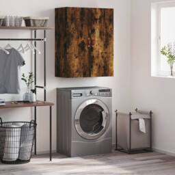 Berkfield Home Wall Mounted Cabinet Smoked Oak 69.5x34x90 cm in Brown - thumbnail 2