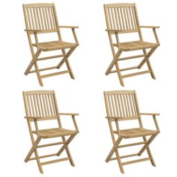 Berkfield Home Folding Garden Chairs 4 pcs 57.5x54.5x90 cm Solid Wood Acacia in Brown - thumbnail 2