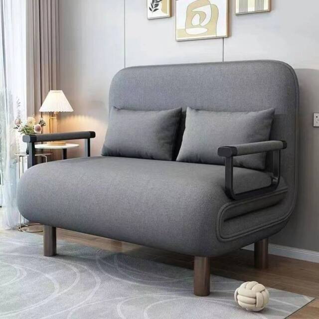 KORVIXA Double 190X100cm Fabric Sofa Bed Sleeper Couch Sofabed in Grey - Size: 0.6m2 - image 1
