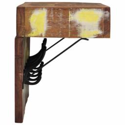 Berkfield Home Stylish Coat Rack with Shelf Wall Mounted Solid Reclaimed Wood & Metal in Brown - thumbnail 5