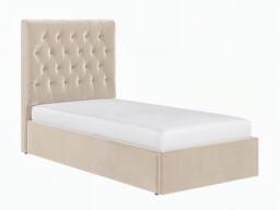 Flair Milan Velvet Single Ottoman Bed in Beige - thumbnail 4