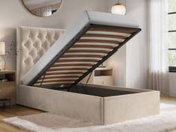Flair Milan Velvet Single Ottoman Bed in Beige - thumbnail 2