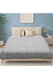 Living and Home Down Alternative Quilted Duvet Insert with Corner Tabs in Light Grey - Size: Single - thumbnail 3