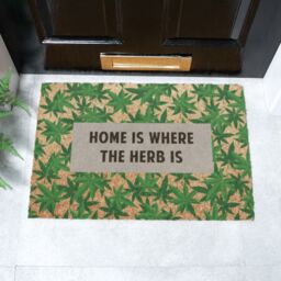 Artsy Mats Home Is Where The Herb Is Doormat (60 x 40cm) in Brown - Size: 40 cm x 60 cm - thumbnail 1