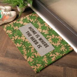 Artsy Mats Home Is Where The Herb Is Doormat (60 x 40cm) in Brown - Size: 40 cm x 60 cm - thumbnail 2