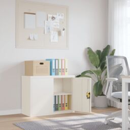 Berkfield Home File Cabinet White 90x40x70 cm Steel - Size: 90 x 40 x 70 cm - thumbnail 1
