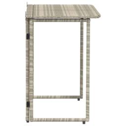 Berkfield Home Beautiful Folding Garden Table Light Grey 90x51x75 cm Poly Rattan - Size: 90 x 51 x 75 cm - thumbnail 5