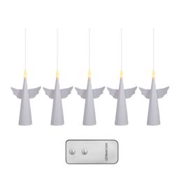 Samuel Alexander Set of 5 16cm Battery Operated Floating Christmas Angel Candles with Warm White LEDs - thumbnail 9