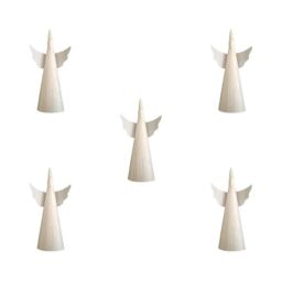Samuel Alexander Set of 5 16cm Battery Operated Floating Christmas Angel Candles with Warm White LEDs - thumbnail 3