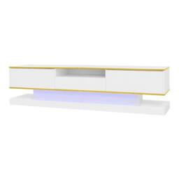 BTM Modern TV Cabinet with Three Drawers & an Open Compartment in White - thumbnail 5