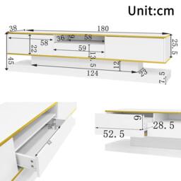 BTM Modern TV Cabinet with Three Drawers & an Open Compartment in White - thumbnail 4