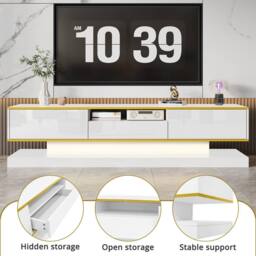 BTM Modern TV Cabinet with Three Drawers & an Open Compartment in White - thumbnail 6