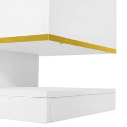 BTM Modern TV Cabinet with Three Drawers & an Open Compartment in White - thumbnail 3