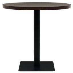 Berkfield Home Elegant Bistro Table MDF & Steel Round 80x75 cm Dark Ash in Brown - thumbnail 1