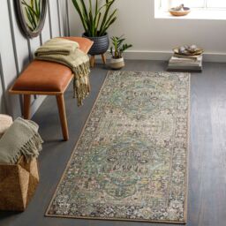 Livabliss Iris-Vintage Red Blue Beige Green Traditional Boho Living Dining Bedroom Rug - Size: 80 cm x 230 cm - thumbnail 8