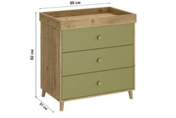 Shefa Line Shefa 890 Kids Changing Dresser Pistachio Green (2 Boxes) - thumbnail 3