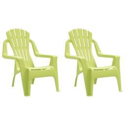 Berkfield Home Garden Chairs 2 pcs for Children Green 37x34x44cm PP Wooden Look - Size: 37 x 34 x 44 cm - thumbnail 2