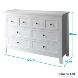 Nöa and Nani Karlstad Chest of Drawers 8 Drawer in White - thumbnail 4